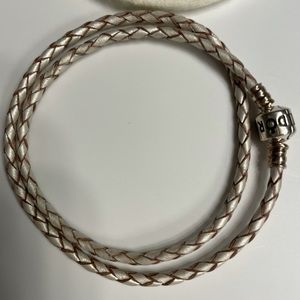 Pandora double wrap leather bracelet NWOT